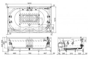 INAX MSBV-1800N 1.8M - Bồn tắm massage xây 3 Bản vẽ kĩ thuật Bồn tắm INAX MSBV-1800N massage xây 1.8M