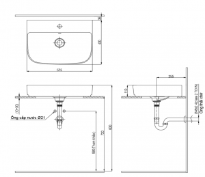 Chậu rửa mặt lavabo INAX AL-632V Đặt Bàn