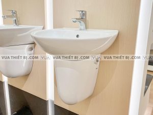 INAX L-285V (EC/FC) L-288VD - Chậu rửa mặt lavabo chân dài treo tường 2 Chậu rửa mặt lavabo INAX L-285V (EC/FC) L-288VC chân lửng treo tường