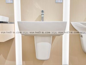 Chậu rửa mặt lavabo INAX L-312V (EC/FC) kèm L-298VC chân lửng treo tường