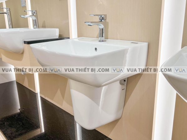 Chậu rửa mặt lavabo INAX L-312V (EC/FC) kèm L-298VC chân lửng treo tường