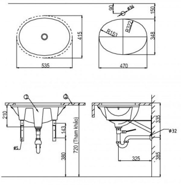 Bản-vẽ-kĩ-thuật-Chậu-rửa-mặt-lavabo-INAX-AL-2293V-âm-bàn