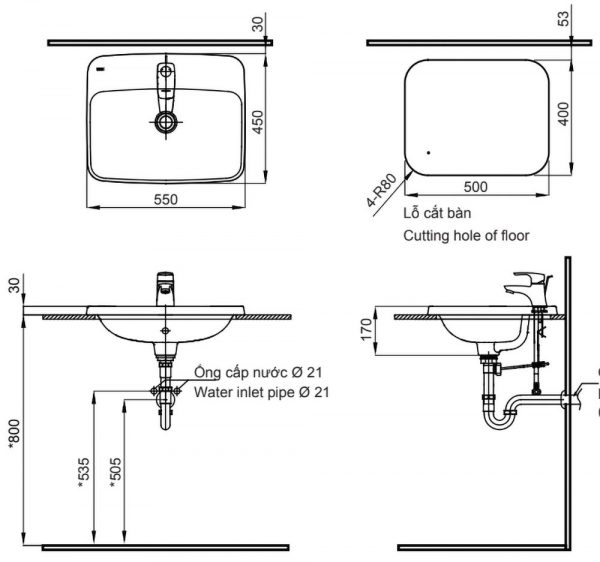 Bản-vẽ-kĩ-thuật-Chậu-rửa-mặt-lavabo-INAX-AL-2398V-dương-vành