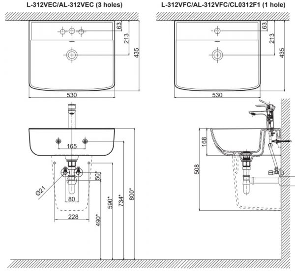 Bản-vẽ-kĩ-thuật-Chậu-rửa-mặt-lavabo-INAX-AL-312V-đặt-bàn