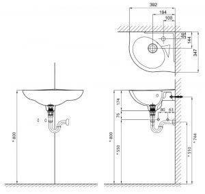 Bản-vẽ-kĩ-thuật-Chậu-rửa-mặt-lavabo-INAX-L-281V-treo-tường