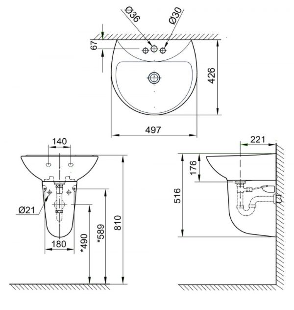 Bản-vẽ-kĩ-thuật-Chậu-rửa-mặt-lavabo-INAX-L-285V-(EC-FC)-L-288VC-chân-lửng-treo-tường