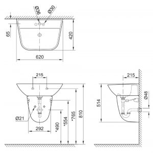Bản-vẽ-kĩ-thuật-Chậu-rửa-mặt-lavabo-INAX-L-297V-treo-tường