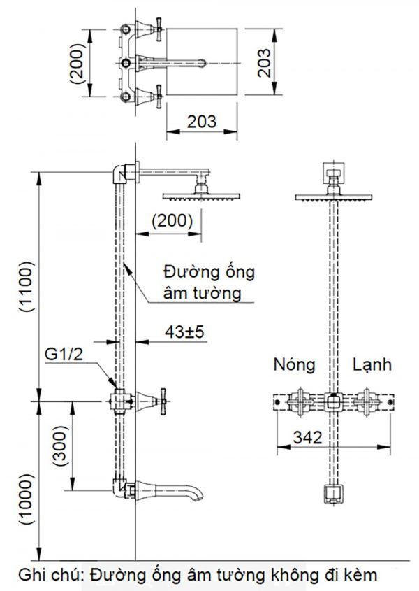 Bản-vẽ-kĩ-thuật-Vòi-sen-âm-tường INAX BFV-81SEW nóng-lạnh