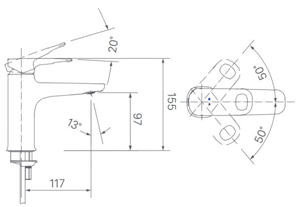 Vòi chậu lavabo INAX LFV-652S nóng lạnh