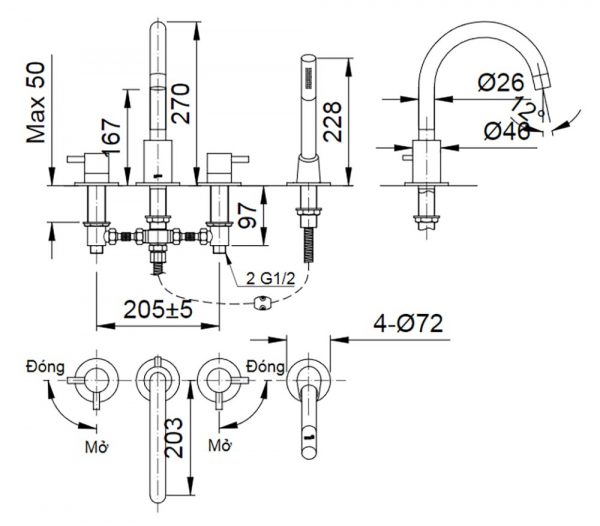 Bản-vẽ-kỹ-thuật-Vòi-chậu-lavabo-INAX-LFV-7000B-nóng-lạnh-3-lỗ