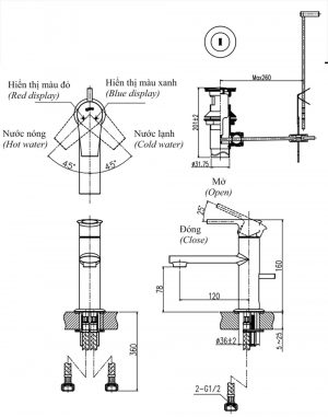 INAX LFV-7102S - Vòi chậu lavabo nóng lạnh 1 Bản-vẽ-kỹ-thuật-Vòi-chậu-lavabo-INAX-LFV-7102S-nóng-lạnh-1-lỗ
