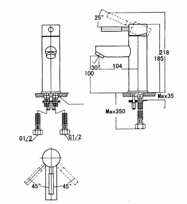 Bản-vẽ-kỹ-thuật-Vòi-chậu-lavabo-INAX-LFV-8000S-nóng-lạnh-1-lỗ