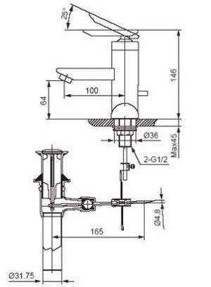 INAX LFV-4000S - Vòi chậu lavabo nóng lạnh 4 Bản vẽ kỹ thuật vòi lavabo nóng lạnh INAX LFV-4000S