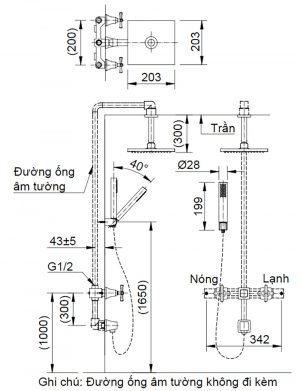 Bản-vẽ-kỹ-thuật Vòi-sen-âm-tường INAX-BFV-81SEHC nóng lạnh
