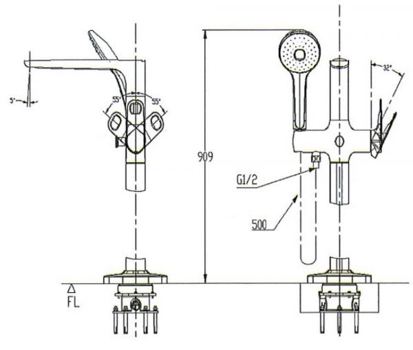 Bản-vẽ-kỹ-thuật-Vòi-sen-bồn-tắm-INAX-BFV-656S-đặt-sàn-nóng-lạnh