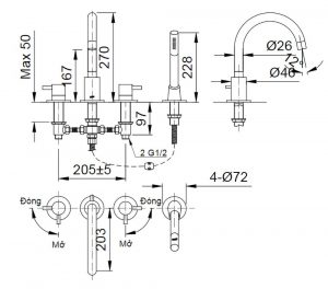 Bản-vẽ-kỹ-thuật-Vòi-sen-bồn-tắm-INAX-BFV-7000B-gắn-bồn-nóng-lạnh