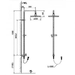 INAX BFV-CL2 - Vòi sen cây nóng lạnh 5 Bản-vẽ-kỹ-thuật Vòi-sen-cây INAX-BFV-CL2