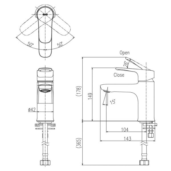 Ban ve ky thuat Voi lavabo INAX LFV 22S nuoc lanh